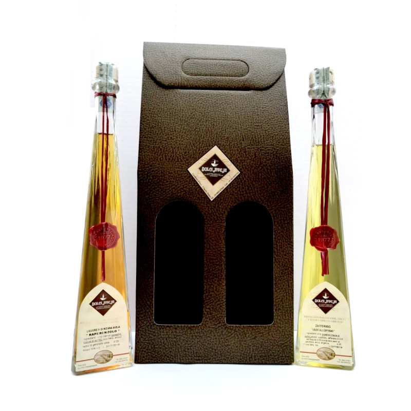 Conf. Regalo, 2x200ml: Liquore di Genziana ed allo Zafferano - Dolci Aveja