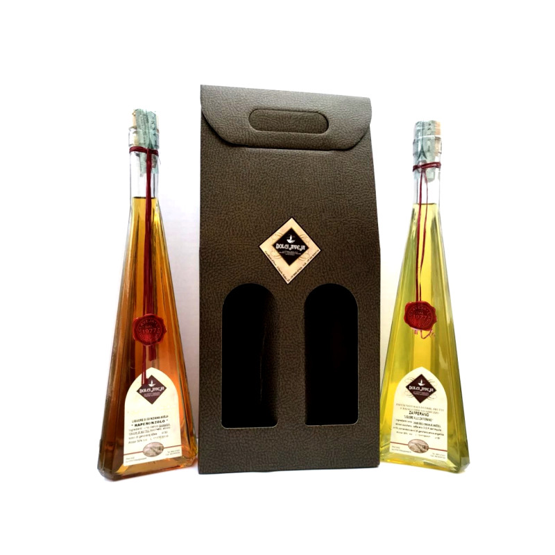 Conf. Regalo, 2x500ml: Liquore di Genziana ed allo Zafferano - Dolci Aveja