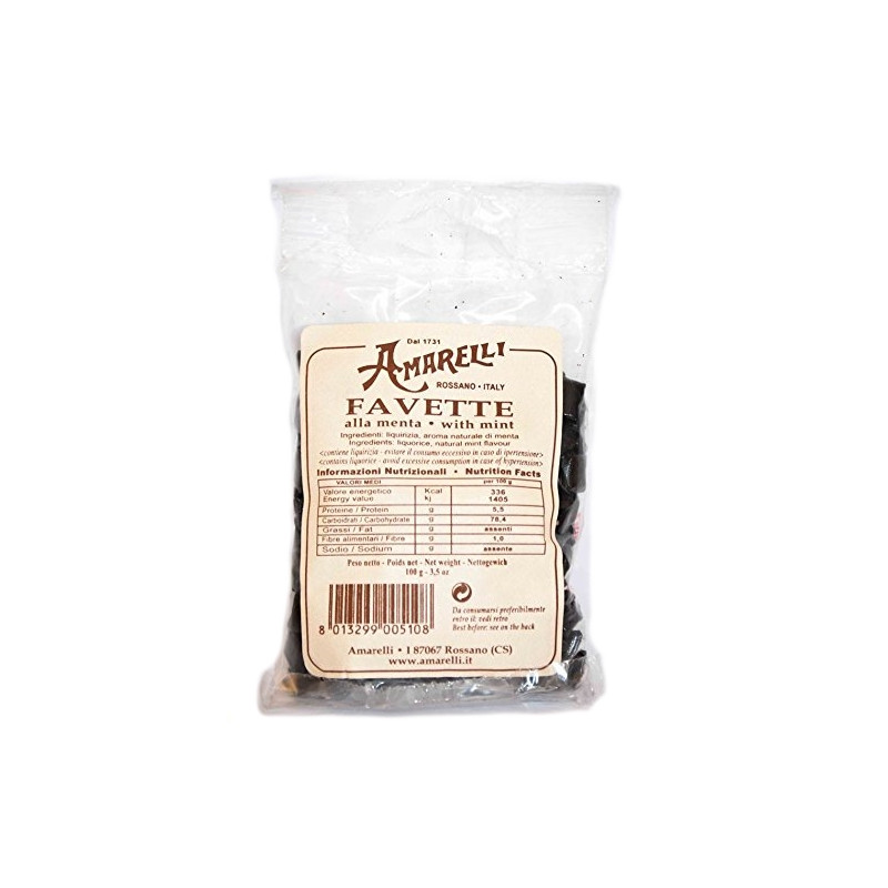 Amarelli - Favette -Liquorice broken in small pieces flavored with mint - 100 gr