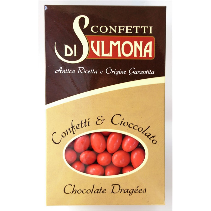 Sugared almonds from Sulmona - "Ciocomandorla", double chocolate, Red - 500 gr