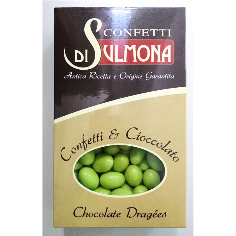 Sugared almonds from Sulmona - "Ciocomandorla", double chocolate, Green - 1 Kg