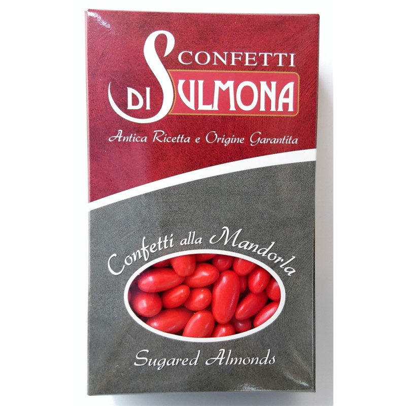 Sugared almonds from Sulmona - Classic with Almond, Red - 500 gr