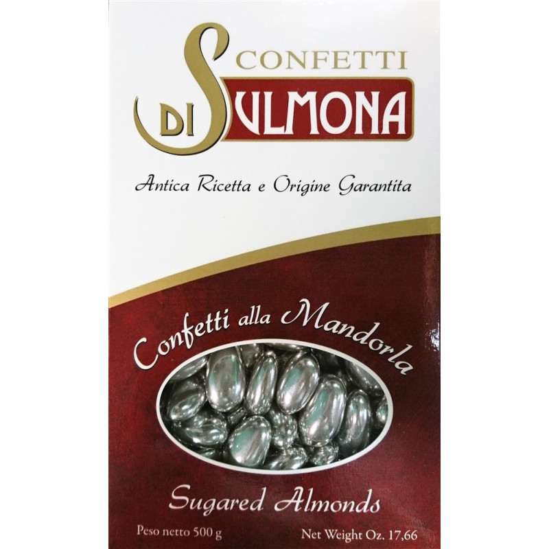 Confetti di Sulmona - Nozze d'argento - Confetti con Mandorla, Argento - 500 gr