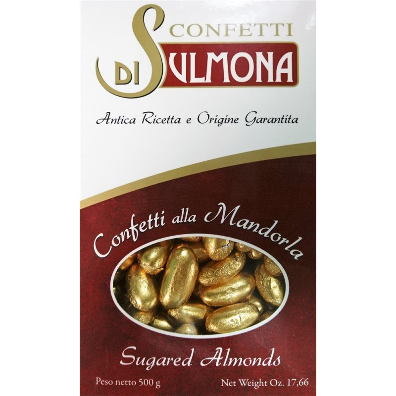 Sugared Almonds from Sulmona - Golden Wedding - Gold Sugared Almonds - 500 gr