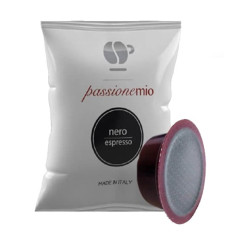 100 Capsules Coffee - PassioneMio Nero - Comp. Lavazza A Modo Mio - Lollo Coffee