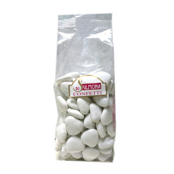 Sugared almonds from Sulmona - Chocolate Heart Shaped, White - 1000 gr