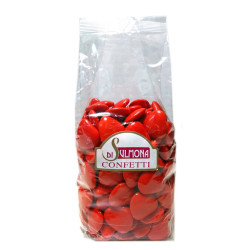 Sugared almonds from Sulmona - Chocolate Heart Shaped, Red - 1000 gr