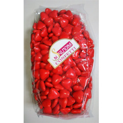 Sugared almonds from Sulmona - Mini Chocolate Heart Shaped, Red - 500 gr