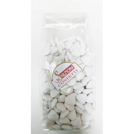 Confetti di Sulmona - Mini Cuori al Cioccolato, Bianco - Sacc. 1000 gr