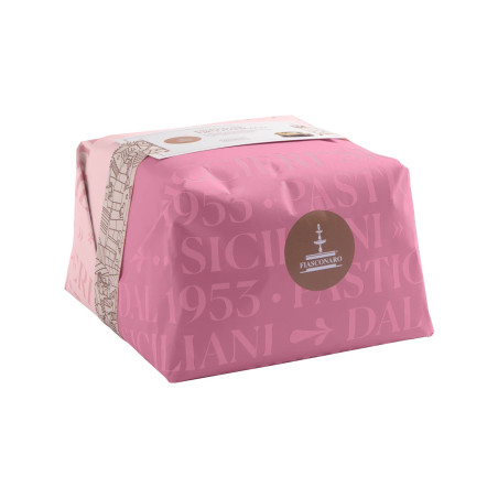 Panettone Frutti di Bosco, without raisins and candied orange peel, with semi-candied berries, covered with white chocolate and