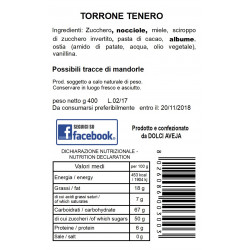  Torrone Aquilano Tenero al Cioccolato - 400 gr - Dolci Aveja