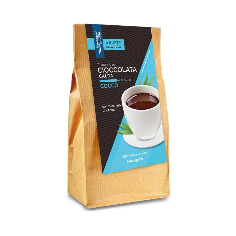 Hot Chocolate - Coconut Flavor - 5x25g - 125g - Novarese Zuccheri