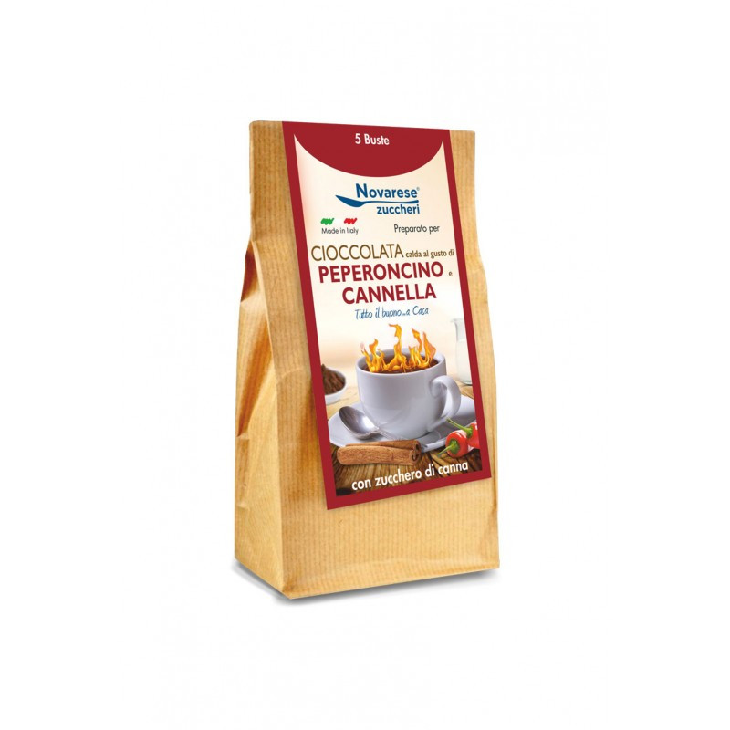 Hot Chocolate - Pepper and Cinnamon Flavor - 5x25g - 125g - Novarese Zuccheri