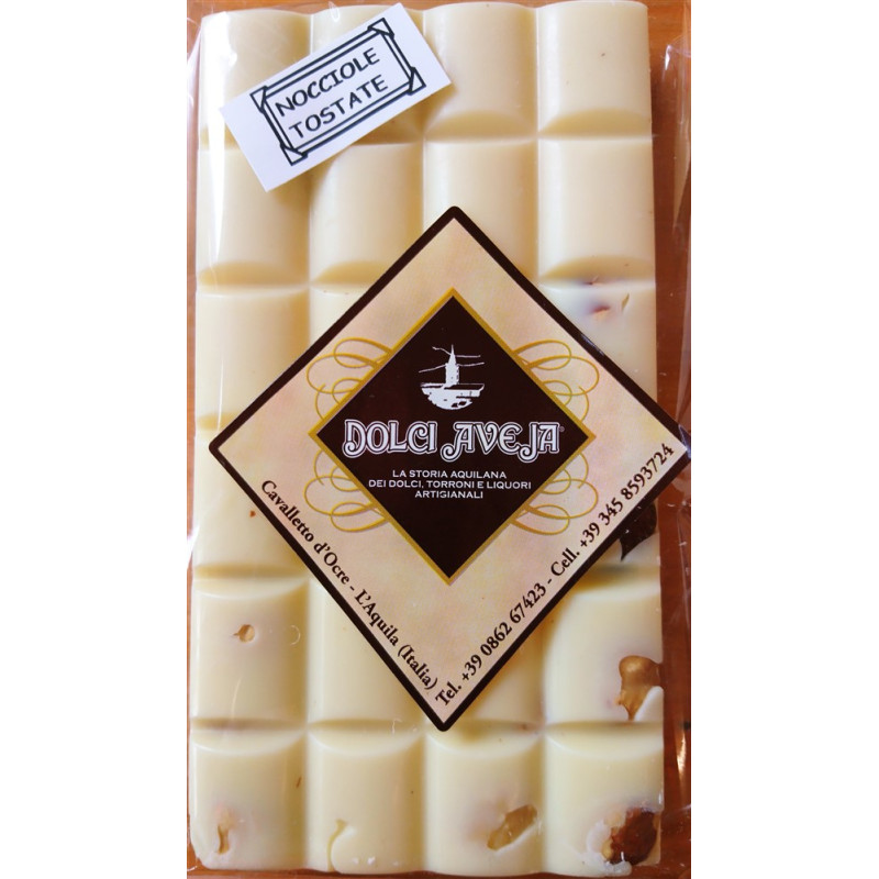 White Chocolate Bar with Italian Hazelnuts - 90 gr - Dolci Aveja