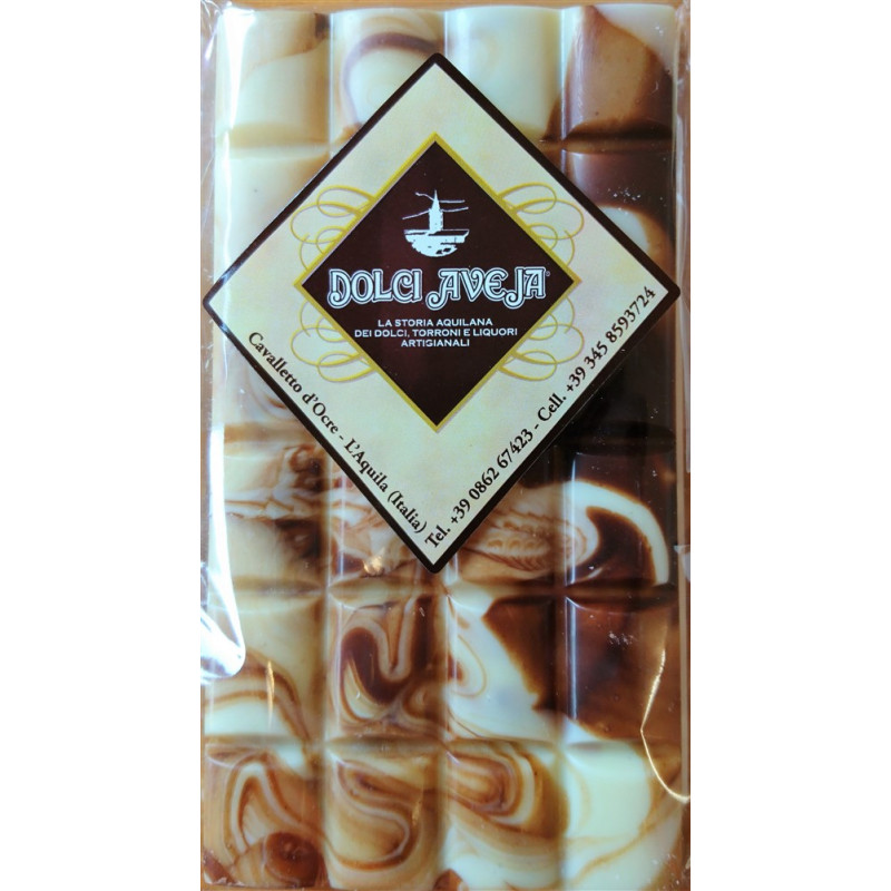 Fantasy Chocolate Bar with Withe and Dark Chocolate - 90 gr - Dolci Aveja