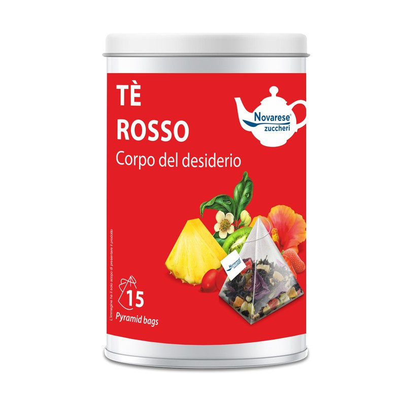 Tè Rosso Corpo del Desiderio, Jar with 15 Pyramidal Filters of 2,25g - Novarese Zuccheri