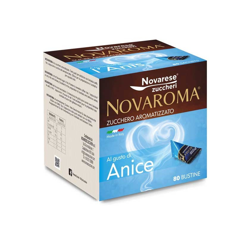 Zucchero Aromatizzato - Aroma Anice - 80 Bustine - Novarese Zuccheri