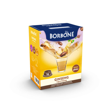 128 Capsule Comp. Lavazza A modo mio - Ginseng 8x16 - Caffè Borbone