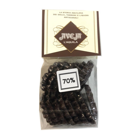 Ferratelline di Cioccolato Fondente Extra 80% - 100 gr - Dolci Aveja