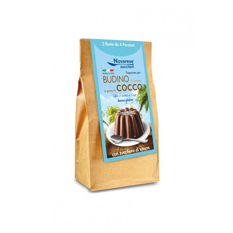 Preparato per Budino di Cioccolato al gusto Cocco - 150 gr - Novarese Zuccheri
