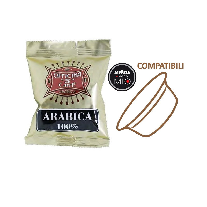 100 Capsule Compatibili Lavazza A Modo Mio - Miscela Arabica 100% - Officina 5 Caffè