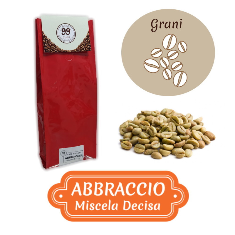 Caffè in Grani CRUDO - Miscela Abbraccio - 1000 g - 99 Caffè
