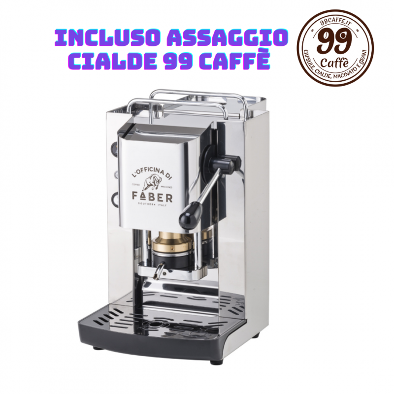 MACCHINA CAFFE A CIALDE filtro carta ese 44 mm FABER PRO TOTAL INOX +  OMAGGIO