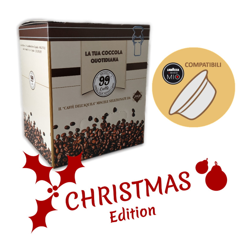 100 Capsule comp. Lavazza A Modo Mio - Christmas Edition, Miscela Cremosa - 99 Caffè