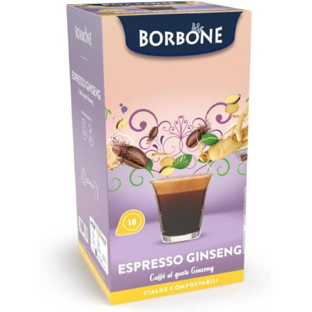 Caffè Borbone - 18 Cialde Caffè al Ginseng - Filtro in Carta da 44mm