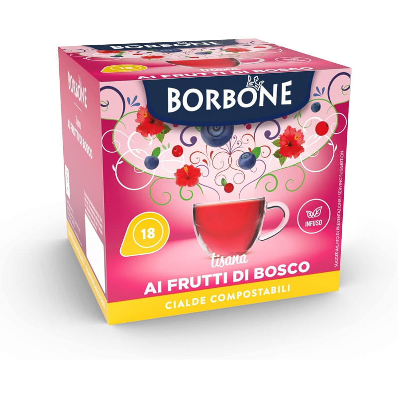Caffè Borbone - Berries - Pack of 18 Capsules Pods - Compatible Standard Ese 44