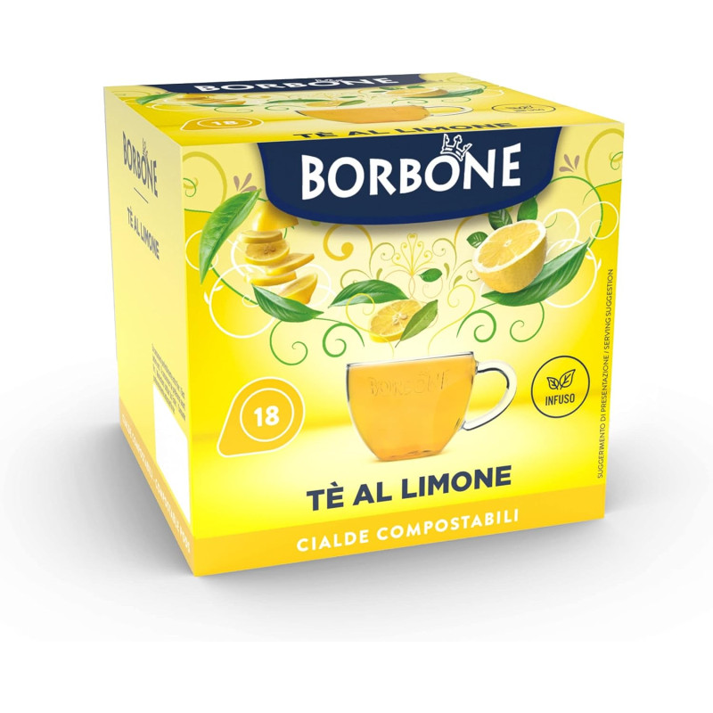 18 Cialde Miscela The Limone - Filtro in Carta da 44mm - Caffè Borbone