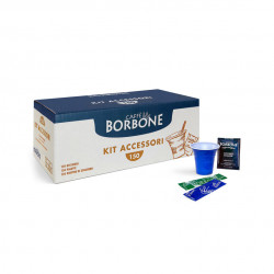 Caffè Borbone - Pack of 150 Branded Cups, 150 Sugar Bags, 150 Sticks