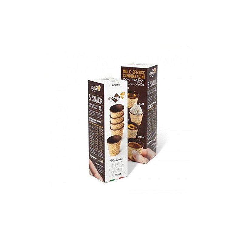 Foodrinks Chocup Mini - 20 Cialde Cioccolato Fondente Belga 60% Per Caff&egrave;