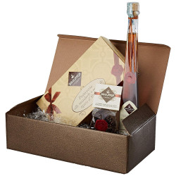 Pacco Grandioso - Liquore Amaro Abruzzese 20cl, Pasticceria Mista Mandorle e Nocciole 400g, Ferratelline di Cioccolato al Latte