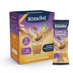 10 Bustine Stick - Caffè al Ginseng, Preparato Solubile per Bevanda - Caffè Borbone