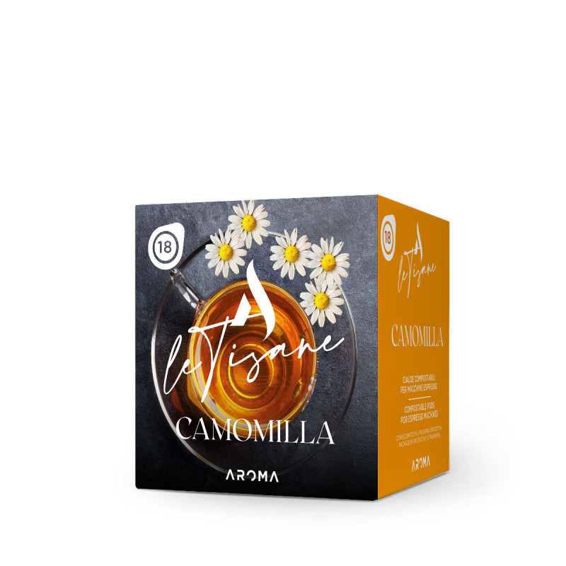 18 Cialde Tisana Camomilla - Filtro in Carta da 44mm - Aroma Macchine da Caffè