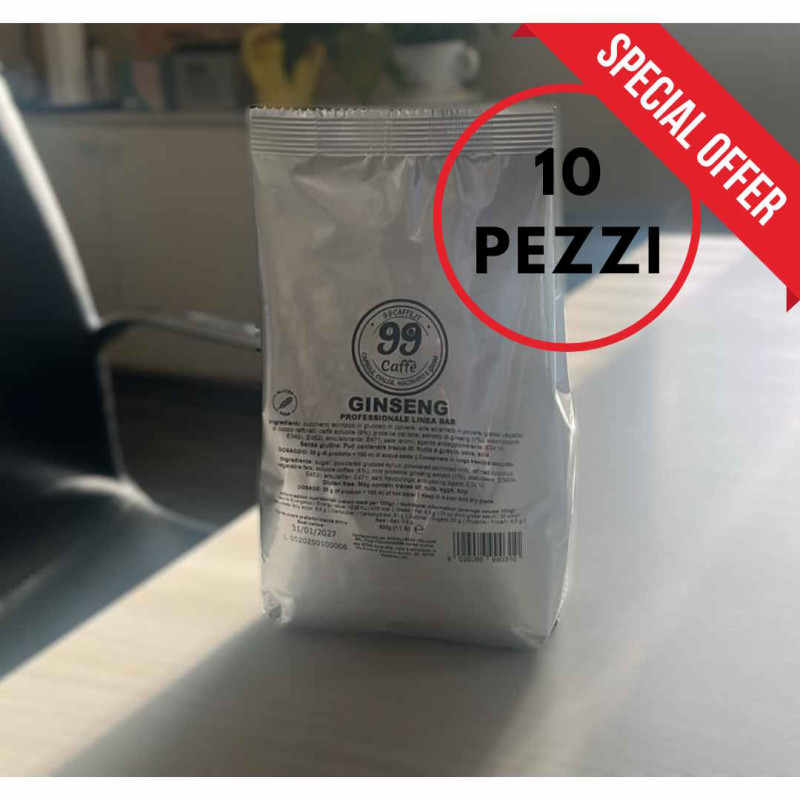 10x Ginseng solubile per bar - Confezioni da 500 gr - 99 Caffè (Totale 5kg)
