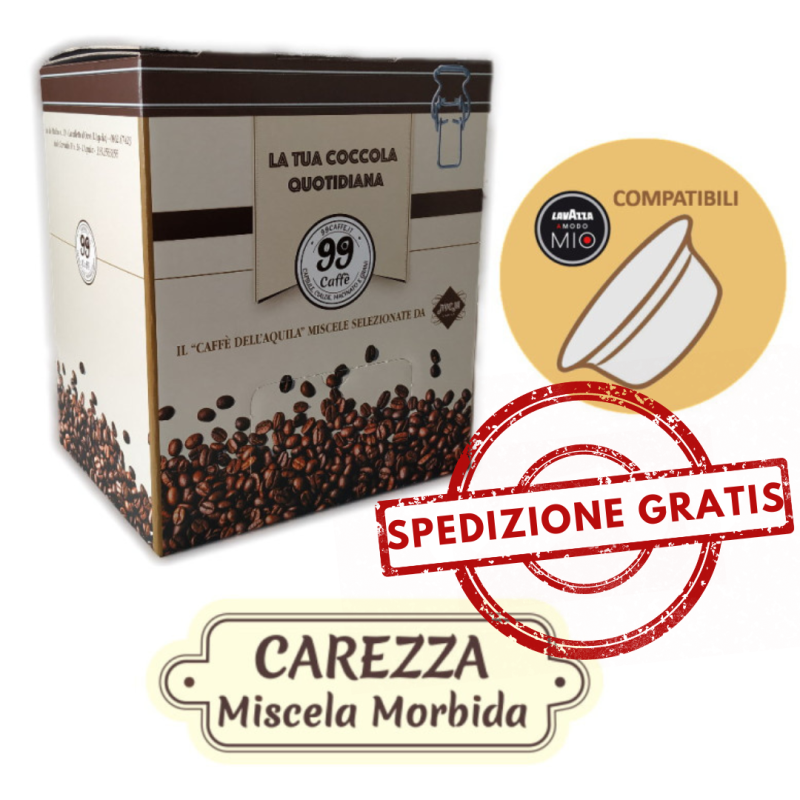 80 Capsule comp. Lavazza a Modo Mio - Carezza, Miscela Delicata - 99 Caffè