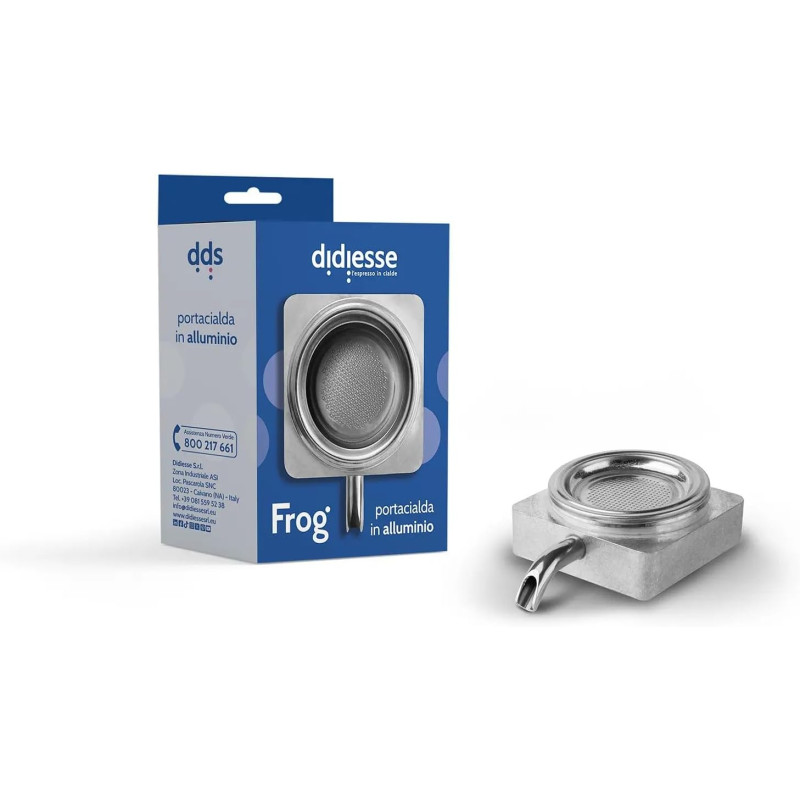 Porta filtro in alluminio COMPLETO, ricambio originale per macchina Didiesse Frog