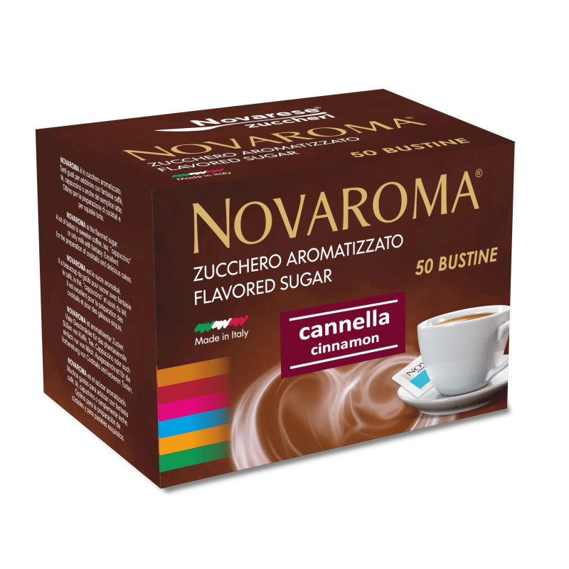 Zucchero Aromatizzato - Aroma Cannella - 50 Bustine - Novarese Zuccheri