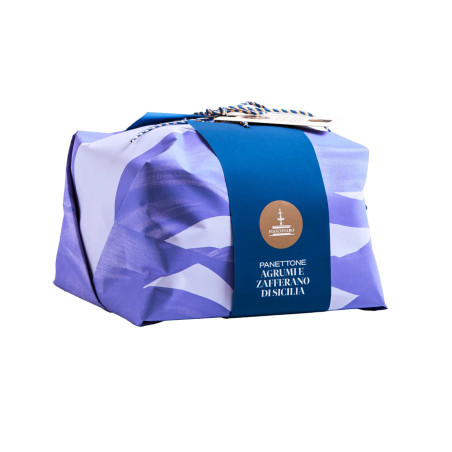 Panettone Agrumi e Zafferano di Sicilia, Incartato a mano - 1 Kg - Fiasconaro