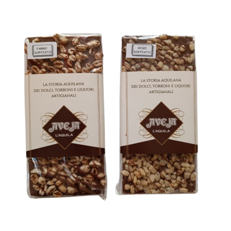 Tavoletta di Cioccolato al latte con farro/riso soffiato - 2 x 90 gr - Dolci Aveja