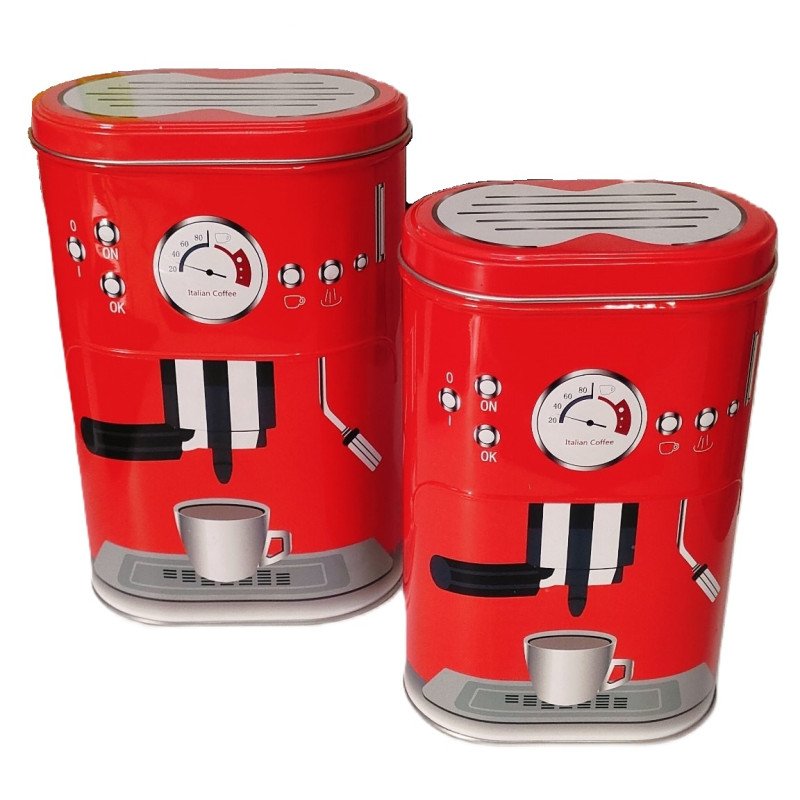 Contenitore Caffè in Latta Decorata – Ideali per la Cucina