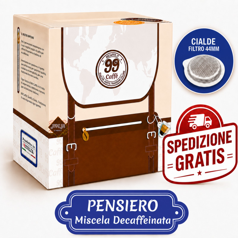 110 Cialde ESE 44mm - Pensiero, Miscela Dek - 99 Caffè