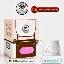 110 Cialde ESE 44mm - Chiara + Griglia Aroma in Acciaio - 99 Caffè
