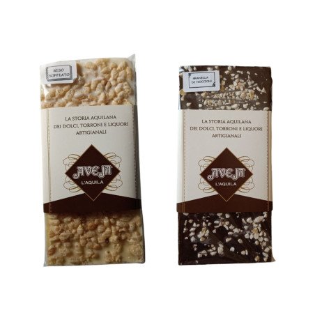 Tavoletta di Cioccolato al latte con farro/riso soffiato - 2 x 90 gr - Dolci Aveja