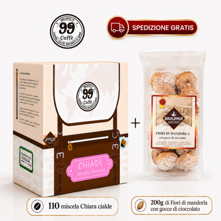 110 Cialde ESE 44mm - Chiara + Fiori di Mandorla 200g Dolci Aveja - 99 Caffè