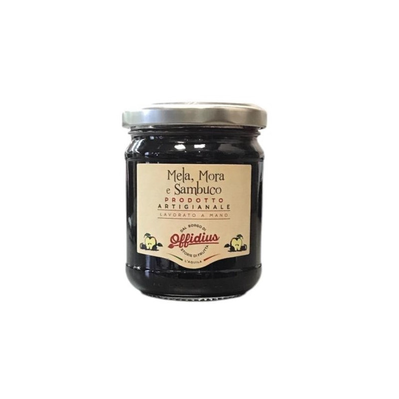 Confettura Extra di Mela, Mora e Sambuco, Frutta di Prima Scelta - 220 g - Offidius