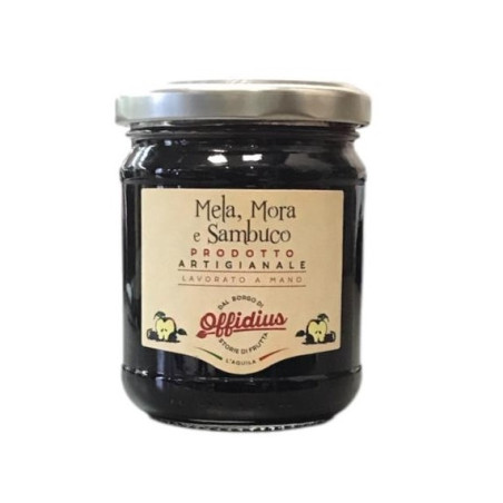 Confettura Extra di Mela, Mora e Sambuco, Frutta di Prima Scelta - 220 g - Offidius